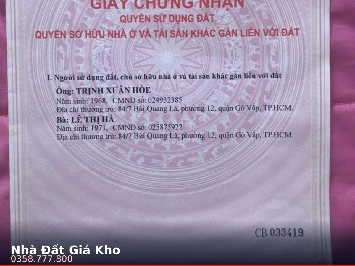 Nhà đất — Bùi Quang Là, An Hội Tây, Gò Vấp — 63m² · ngang 4m · 4 tầng — 8,35 tỷ